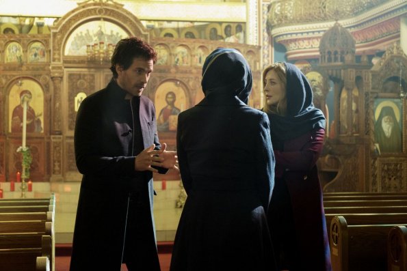"Seeing Red"-- Grace and Darius slip off to Russia behind Harris\'s back in an attempt to stop a potential nuclear conflict.  Also, Liam seeks solace in Amanda, on SALVATION, Wednesday, August 16 (9:00-10:00, ET/PT). Pictured: Santiago Cabrera, Irene Poole, Jennifer Finnigan. Photo: Ben Mark Holzberg/CBS ÃÂ©2017 CBS Broadcasting Inc. All Rights Reserved