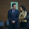 "Dirty Seeds, Done Dirt Cheap" -- When a simple mission to protect a vital seed bank goes awry, Team Scorpion must save Happy, Sylvester and Cabe, who begin suffering from life-threatening, fear-based hallucinations, on SCORPION, Monday, Feb. 20 (10:00-11:00 PM, ET/PT) on the CBS Television Network. Pictrued: Robert Patrick, Reiko Aylesworth.  Photo: Sonja Flemming/CBS ÃÂ©2017 CBS Broadcasting, Inc. All Rights Reserved