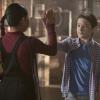 "Go With the Flo(rence)" --While tracking a device that can prevent a nuclear meltdown through the Los Angeles sewers, Walter learns the nuances of listening and not offering advice to Paige. Also, Team Scorpion meets Florence (guest star Tina Majorino), their new neighbor at the garage, after she sends a mix of smelly chemicals through their shared ventilation as a warning to keep the noise down, on SCORPION, Monday, Nov. 6 (10:00-11:00 PM, ET/PT) on the CBS Television Network. Pictured:   Nikki Castillo, Riley B. Smith.   Photo: Jessica Brooks/CBS ÃÂ©2017 CBS Broadcasting, Inc. All Rights Reserved