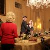 SCREAM QUEENS: L-R: Guest stars Julia Duffy and Jerry Leggio, series stars Glen Powell and Emma Roberts, guest stars Alan Thicke, Chad Michael Murray and Patrick Schwarzenegger in the "Thanksgiving" episode of SCREAM QUEENS airing Tuesday, Nov. 24 (9:00-10:00 PM ET/PT) on FOX. ©2015 Fox Broadcasting Co. Cr: Patti Perret/FOX.
