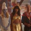 SCREAM QUEENS: L-R: Emma Roberts, Keke Palmer and Taylor Lautner in the all-new “Halloween Blues” episode of SCREAM QUEENS airing Tuesday, Oct. 18 (9:01-10:00 PM ET/PT) on FOX. Cr: Michael Becker / FOX. © 2016 FOX Broadcasting Co.