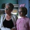 SCREAM QUEENS: L-R: Jamie Lee Curtis and Emma Roberts in the all-new “Blood Drive” episode of SCREAM QUEENS airing Tuesday, Nov. 15 (9:01-10:00 PM ET/PT) on FOX. Cr: Michael Becker / FOX. © 2016 FOX Broadcasting Co.