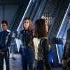 "The War Without, the War Within" -- Episode 114 -- Pictured (l-r): Sonequa Martin-Green as Michael Burnham; Jayne Brook as Admiral Cornwell; Michelle Yeoh as Philippa Georgiou; James Frain as Ambassador Sarek of the CBS All Access series STAR TREK: DISCOVERY. Photo Cr: Jan Thijs/CBS ÃÂ© 2017 CBS Interactive. All Rights Reserved.