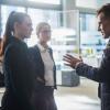 Supergirl -- "For Good" -- Image Number: SPG312a_0324.jpg -- Pictured (L-R): Katie McGrath as Lena Luthor, Melissa Benoist as Kara/Supergirl and Adrian Pasdar as Morgan Edge -- Photo: Diyah Pera/The CW -- ÃÂ© 2018 The CW Network, LLC. All Rights Reserved.