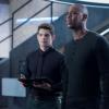Supergirl -- "Not Kansas" -- Image Number: SPG321a_0146.jpg -- Pictured (L-R): Jeremy Jordan as Winn Schott and Mehcad Brooks as James Olsen/Guardian -- Photo: Dean Buscher/The CW -- ÃÂ© 2018 The CW Network, LLC. All rights reserved.