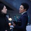 Supergirl -- "Stand and Deliver" -- Image Number: SPG414A_0356b.jpg -- Pictured (L-R): Jesse Rath as Brainiac-5 and April Parker Jones as Colonel Haley -- Photo: Jeff Weddell/The CW -- ÃÂ© 2019 The CW Network, LLC. All Rights Reserved.