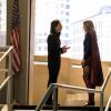 Supergirl -- "All About Eve" -- Image Number: SPG417a_0506r.jpg -- Pictured (L-R): Jesse Rath as Brainiac-5 and Melissa Benoist as Kara/Supergirl -- Photo: Bettina Strauss/The CW -- ÃÂ© 2019 The CW Network, LLC. All Rights Reserved.