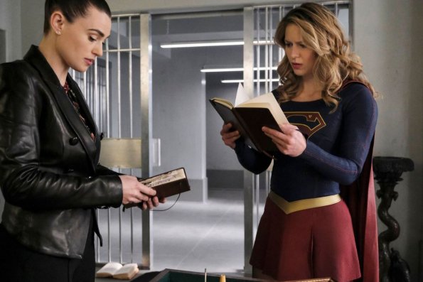 Supergirl -- "Crime and Punishment" -- Image Number: SPG418b_0056r.jpg -- Pictured (L-R): Katie McGrath as Lena Luthor and Melissa Benoist as Kara/Supergirl -- Photo: Bettina Strauss/The CW -- ÃÂ© 2019 The CW Network, LLC. All Rights Reserved.
