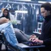 Supergirl -- "American Dreamer" -- Image Number: SPG419b_0170b.jpg -- Pictured (L-R): Mehcad Brooks as James Olsen/Guardian and Jesse Rath as Brainiac-5 -- Photo: Diyah Pera/The CW -- ÃÂ© 2019 The CW Network, LLC. All Rights Reserved.