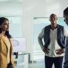 Supergirl -- "Stranger Beside Me" -- Image Number: SPG502a_0411b.jpg -- Pictured (L-R): Azie Tesfai as Kelly Olsen, Mehcad Brooks as James Olsen/Guardian and David Harewood as Hank Henshaw/JÕonn JÕonzz -- Photo: Dean Buscher/The CW -- © 2019 The CW Network, LLC. All Rights Reserved.
