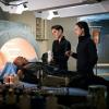 Supergirl -- "Blurred Lines" -- Image Number: SPG503a_0401b.jpg -- Pictured (L-R): Mehcad Brooks as James Olsen/Guardian, Chyler Leigh as Alex Danvers and Jesse Rath as Brainiac-5 -- Photo: Dean Buscher/The CW -- © 2019 The CW Network, LLC. All Rights Reserved.
