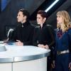 Supergirl -- "Dangerous Liaisons" -- Image Number: SPG505A_0085b.jpg -- Pictured (L-R): Jesse Rath as Brainiac-5, Chyler Leigh as Alex Danvers and Melissa Benoist as Kara/Supergirl -- Photo: Dean Buscher/The CW -- © 2019 The CW Network, LLC. All Rights Reserved.