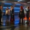 Supergirl -- "Crisis on Infinite Earths: Part One" -- Image Number: SPG509b_0123r.jpg -- Pictured (L-R): Chyler Leigh as Alex Danvers, Melissa Benoist as Kara/Supergirl, Elizabeth Tulloch as Lois Lane, Tyler Hoechlin as Clark Kent/Superman, Ruby Rose as Kate Kane/Batwoman, Audrey Marie Anderson as Harbinger, Stephen Amell as Oliver Queen/Green Arrow and Katherine McNamara as Mia -- Photo: Katie Yu/The CW -- © 2019 The CW Network, LLC. All Rights Reserved.