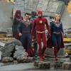 Supergirl -- "Crisis on Infinite Earths: Part One" -- Image Number: SPG509c_0093r.jpg -- Pictured (L-R): Ruby Rose as Kate Kane/Batwoman, Tyler Hoechlin as Clark Kent/Superman, Brandon Routh as Ray Palmer/Atom, Grant Gustin as The Flash and Melissa Benoist as Kara/Supergirl -- Photo: Dean Buscher/The CW -- © 2019 The CW Network, LLC. All Rights Reserved.