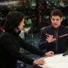 Supergirl -- "Back From The Future Ð Part Two" -- Image Number: SPG512b_0192r.jpg -- Pictured (L-R): Jesse Rath as Brainiac-5 and Jeremy Jordan as Winn Schott -- Photo: Sergei Bachlakov/The CW -- © 2020 The CW Network, LLC. All rights reserved.
