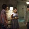 The 100 -- "Reapercussions" -- Image: HU203a_0005 -- Pictured (L-R): Devon Bostick as Jasper, Eve Harlow as Maya and Chris Larkin as Monty -- Photo: Cate Cameron /The CW -- ÃÂ© 2014 The CW Network, LLC. All Rights Reserved