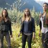 The 100 -- " Fog of War " -- Image: HU206A_0138 -- Pictured (L-R): Paige Turco as Abby, Eliza Taylor as Clarke, and Lindsey Morgan as Raven -- Photo: Cate Cameron/The CW -- ÃÂ© 2014 The CW Network, LLC. All Rights Reserved