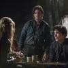 The 100 -- " Fog of War " -- Image: HU206A_0458 -- Pictured (L-R): Eliza Taylor as Clarke, Thomas McDonell as Finn, and Bob Morley as Bellamy -- Photo: Cate Cameron/The CW -- ÃÂ© 2014 The CW Network, LLC. All Rights Reserved