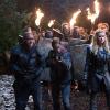 The 100 -- "Blood Must Have Blood, Part One" -- Image HU215B_0235 -- Pictured (L-R): Chris Shields as David Miller, Katie Stuart as Monroe, and Eliza Taylor as Clarke -- Credit: Diyah Pera/The CW -- ÃÂ© 2015 The CW Network, LLC. All Rights Reserved