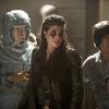 The 100 -- "Blood Must Have Blood, Part Two" -- Image HU216B_0266 -- Pictured (L-R): Eve Harlow as Maya, Marie Avgeropoulos as Octavia, and Chris Larkin as Monty -- Credit: Cate Cameron/The CW -- ÃÂ© 2015 The CW Network, LLC. All Rights Reserved