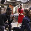 The 100 -- "Fallen" -- Image HU310a_0196 -- Pictured (L-R): Isaiah Washington as Jaha, Erica Cerra as Alie, Paige Turco as Abby, and Sachin Sahel as Jackson -- Credit: Bettina Strauss/The CW -- ÃÂ© 2016 The CW Network, LLC. All Rights Reserved