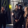 The 100 -- "Perverse Instantiation - Part One" -- Image: HU315b_0121 -- Pictured (L-R):  Chelsey Reist as Harper, Zachary McGowan as Roan, Bob Morley as Bellamy, and Eliza Taylor as Clarke -- Photo: Dean Buscher/The CW -- ÃÂ© 2016 The CW Network, LLC. All Rights Reserved
