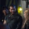 The 100 -- "Perverse Instantiation - Part One" -- Image: HU315b_0320 -- Pictured (L-R): Bob Morley as Bellamy, Zachary McGowan as Roan, and Eliza Taylor as Clarke -- Photo: Dean Buscher/The CW -- ÃÂ© 2016 The CW Network, LLC. All Rights Reserved