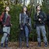 The 100 -- "A Lie Guarded" -- Image HU404b_0247 -- Pictured (L-R): Lindsey Morgan as Raven, Luisa D\'Oliveira as Emori, Richard Harmon as Murphy, and Jarod Joseph as Miller -- Credit: Bettina Strauss/The CW -- ÃÂ© 2017 The CW Network, LLC. All Rights Reserved
