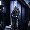 The 100 -- "What You Take With You" -- Image Number: HU609b_0011b.jpg -- Pictured (L-R): Adina Porter as Indra, Lindsey Morgan as Raven and Greyston Holt as Gavin -- Photo: Jack Rowand/The CW -- © 2019 The CW Network, LLC. All rights reserved.