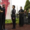 The 100 -- "Matryoshka" -- Image Number: HU610b_0009b.jpg -- Pictured (L-R): JR Bourne as Russell VII, Tattiawna Jones as Simone, Lindsey Morgan as Raven and Paige Turco as Abby -- Photo: Diyah Pera/The CW -- © 2019 The CW Network, LLC. All rights reserved.