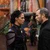 The 100 -- "Matryoshka" -- Image Number: HU610b_0113b.jpg -- Pictured (L-R): Tattiawna Jones as Simone and JR Bourne as Russell VII -- Photo: Diyah Pera/The CW -- © 2019 The CW Network, LLC. All rights reserved.