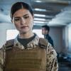 "P.O.G." -- Captains John Abraham and Maya Dobbins head to a war zone when they are assigned to opposite sides of the courtroom in the case of Marine charged with abandoning his post during combat, resulting in the deaths of three soldiers. Also, Major Trey Ferry must iron out a diplomatic spat, and Lt. Harper Li works to balance her duties to the Corps with planning her wedding, on THE CODE, Monday, April 15 (9:00-10:00 PM, ET/PT) on the CBS Television Network.  Pictured Phillipa Soo as Lieutenant Harper Li and Anna Wood as Captain Maya Dobbins   Photo: Best Possible Screen Grab/CBS 2018 CBS Broadcasting, Inc. All Rights Reserved