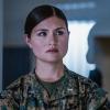 "P.O.G." -- Captains John Abraham and Maya Dobbins head to a war zone when they are assigned to opposite sides of the courtroom in the case of Marine charged with abandoning his post during combat, resulting in the deaths of three soldiers. Also, Major Trey Ferry must iron out a diplomatic spat, and Lt. Harper Li works to balance her duties to the Corps with planning her wedding, on THE CODE, Monday, April 15 (9:00-10:00 PM, ET/PT) on the CBS Television Network.  Pictured Phillipa Soo as Lieutenant Harper Li    Photo: Best Possible Screen Grab/CBS 2018 CBS Broadcasting, Inc. All Rights Reserved