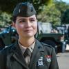 "P.O.G." -- Captains John Abraham and Maya Dobbins head to a war zone when they are assigned to opposite sides of the courtroom in the case of Marine charged with abandoning his post during combat, resulting in the deaths of three soldiers. Also, Major Trey Ferry must iron out a diplomatic spat, and Lt. Harper Li works to balance her duties to the Corps with planning her wedding, on THE CODE, Monday, April 15 (9:00-10:00 PM, ET/PT) on the CBS Television Network.  Pictured Phillipa Soo as Lieutenant Harper Li   Photo: Best Possible Screen Grab/CBS 2018 CBS Broadcasting, Inc. All Rights Reserved