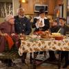 THE COOL KIDS: L-R: Leslie Jordan, David Alan Grier, guest star Jamie Farr, Martin Mull and Vicki Lawrence in the "Thanksgiving at Murray's" episode of THE COOL KIDS airing Friday, Nov. 16 (8:30-9:00 PM ET/PT) on FOX. ©2018 Fox Broadcasting Co. Cr: Kevin Estrada/FOX.