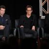 2013 FOX WINTER TCA: THE FOLLOWING: L-R: James Purefoy, Kevin Bacon and Creator/Executive Producer Kevin Williamson at the FOX WINTER TCA on Tuesday, Jan. 8 at the Langham Hotel in Pasadena CA.  CR: Frank Micelotta/FOX