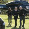 THE FOLLOWING: Max Hardy (Jessica Stroup, L), Ryan Hardy (Kevin Bacon, second from L) and Mike (Shawn Ashmore, R) get briefed on a crime scene in the "Boxed In" episode of THE FOLLOWING airing Monday, March 9 (9:00-10:00 PM ET/PT) on FOX. ©2015 Fox Broadcasting Co. CR: Giovanni Rufino/FOX