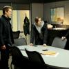 THE FOLLOWING: Ryan (Kevin Bacon, L), Max (Jessica Stroup, C) and Lisa Campbell (guest star Diane Neal, R) come up with a plan in the special two-hour "Dead or Alive/The Reckoning" Series Finale episode of THE FOLLOWING airing Monday, May 18 (8:00-10:00 PM ET/PT) on FOX. ©2015 Fox Broadcasting Co. CR: Giovanni Rufino/FOX