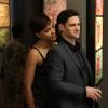 "Reddick v Boseman" Ep 108-- Episodic coverage of THE GOOD FIGHT. Pictured (l-r): Cush Jumbo as Lucca Quinn, Justin Bartha as Colin. Photo Cr: Patrick Harbron/CBS ÃÂ©2017 CBS Interactive, Inc. All Rights Reserved