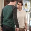 "Hall of Fame" -- Pictured: Jimmy Dunn as Sean and Joey McIntyre as Gerald. Marjorie tries to protect Gerard from getting his feelings hurt by leading him to believe he was inducted into the High School Hall of Fame.  Also, Ronny works with Arthur to write a speech honoring his late assistant coach and Jackie\'s baby-daddy, Fatty, on THE MCCARTHYS, Thursday, Jan. 15 (9:30-10:00 PM, ET/PT) on the CBS Television Network.  John Ratzenberger guest stars as Athletic Director Charlie Ellis. Photo: Sonja Flemming/CBS ÃÂ©2014 CBS Broadcasting, Inc. All Rights Reserved.
