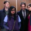 THE MINDY PROJECT: Mindy (Mindy Kaling, second from L) shares an uncomfortable elevator ride with Morgan (Ike Barinholtz, L), Cliff (guest star Glenn Howerton, second from R) and Yana (guest star Xenis Deli, R) in the &quot;You've Got Sext&quot; episode of THE MINDY PROJECT airing Tuesday, Nov. 12 (9:30-10:00 PM ET/PT) on FOX. &#xa9;2013 Fox Broadcasting Co. Cr: Beth Dubber/FOX