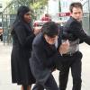 THE MINDY PROJECT: Mindy (Mindy Kaling, L) looks on as Cliff (guest star Glenn Howerton, R) punches Danny (Chris Messina, C) in Part One of the one-hour &quot;French Me, You Idiot/Indian BBW&quot; Spring Premiere episode of THE MINDY PROJECT airing at a special time Tuesday, April 1 (9:00-10:00 PM ET/PT) on FOX. &#xa9;2014 Fox.  &#xa9;2014 Fox Broadcasting Co. Cr: Beth Dubber/FOX