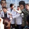 THE MINDY PROJECT:  L-R:  Peter (Adam Pally), Jeremey (Ed Weeks), Danny (Chris Messina) and Morgan (Ike Barinholtz) fend off the public when they misunderstand the purpose of their mobile medical van in their new mobile medical initiative in Part Two of the special one-hour "Be Cool/Girl Crush" episode of THE MINDY PROJECT airing at a special time Tuesday, April 8 (9:00-10:00 PM ET/PT) on FOX. ©2014 Fox Broadcasting Co. Cr: Jordin Althaus/FOX