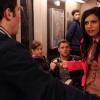 THE MINDY PROJECT: Danny (Chris Messina, L) is forced to reveal that he is Mindy's (Mindy Kaling, R) mystery man when she attacks an innocent bystander (guest star Sam Page, second from R) in the &quot;Danny and Mindy&quot; season finale episode of THE MINDY PROJECT airing Tuesday, May 6 (9:30-10:00 PM ET/PT) on FOX. &#xa9;2014 Fox Broadcasting Co. Cr: Jordin Althaus/FOX