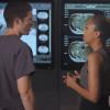 THE MOB DOCTOR: Brett (Zach Gilford, L) and Olivia (Jaime Lee Kirchner, R) discuss a patient's X-ray in the &quot;Legacy&quot; episode of THE MOB DOCTOR airing Monday, Nov. 5 (9:00-10:00 PM ET/PT) on FOX. &#xa9;2012 Fox Broadcasting Co. CR: Nathan Bell/FOX