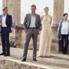 Tom Hiddleston as Jonathan Pine, Tom Hollander as Major Corkoran, Elizabeth Debicki as Jed Marshall, Olivia Colman as Angela Burr, and Hugh Laurie as Richard Roper - The Night Manager _ Season 1, Gallery - Photo Credit: Mitch Jenkins/The Ink Factory/AMC