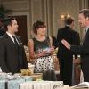 "The Wedding Deception" -- When Oscar and Felix attend the wedding of an old college friend, Oscar aims to reconnect with an old flame while Felix is determined to show his ex-wife that he\'s a changed man, on THE ODD COUPLE, Thursday, April 2, 2015 (8:30-9:00 PM, ET/PT), on the CBS Television Network. Pictured L-R: Thomas Lennon as Felix Unger, Lindsay Sloane as Emily, and Matthew Perry as Oscar Madison Photo: Michael Yarish/CBS ÃÂ©2014 CBS Broadcasting, Inc. All Rights Reserved