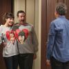"Unger the Influence" -- With the help of Murph, Oscar decides to throw a big party when Felix finally agrees to spend the weekend away.   Also, Felix and Emily have their first sleepover, on THE ODD COUPLE, Thursday, April 14, 2016 (8:30-9:00 PM, ET/PT), on the CBS Television Network. Pictured L-R: Lindsay Sloane as Emily, Thomas Lennon as Felix Unger, and Matthew Perry as Oscar Madison Photo: Sonja Flemming/CBS ÃÂ©2015 CBS Broadcasting, Inc. All Rights Reserved