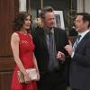 "The Dinner Engagement" -- Felix attempts to reverse Emily\'s birthday curse and plans a nice dinner for her to celebrate with friends.  Also, Oscar and Charlotte face another obstacle in their relationship when Oscar meets Charlotte\'s son, Evan, on THE ODD COUPLE, Thursday, May 5, 2016 (8:30-9:00 PM, ET/PT), on the CBS Television Network.  Pictured L-R: Teri Hatcher as Charlotte, Matthew Perry as Oscar Madison, and Thomas Lennon as Felix Unger Photo: Sonja Flemming/CBS ÃÂ©2015 CBS Broadcasting, Inc. All Rights Reserved