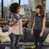 "The Dinner Engagement" -- Felix attempts to reverse Emily\'s birthday curse and plans a nice dinner for her to celebrate with friends.  Also, Oscar and Charlotte face another obstacle in their relationship when Oscar meets Charlotte\'s son, Evan, on THE ODD COUPLE, Thursday, May 5, 2016 (8:30-9:00 PM, ET/PT), on the CBS Television Network.  Pictured L-R: Yvette Nicole Brown as Dani and Lindsay Sloane as Emily Photo: Sonja Flemming/CBS ÃÂ©2015 CBS Broadcasting, Inc. All Rights Reserved